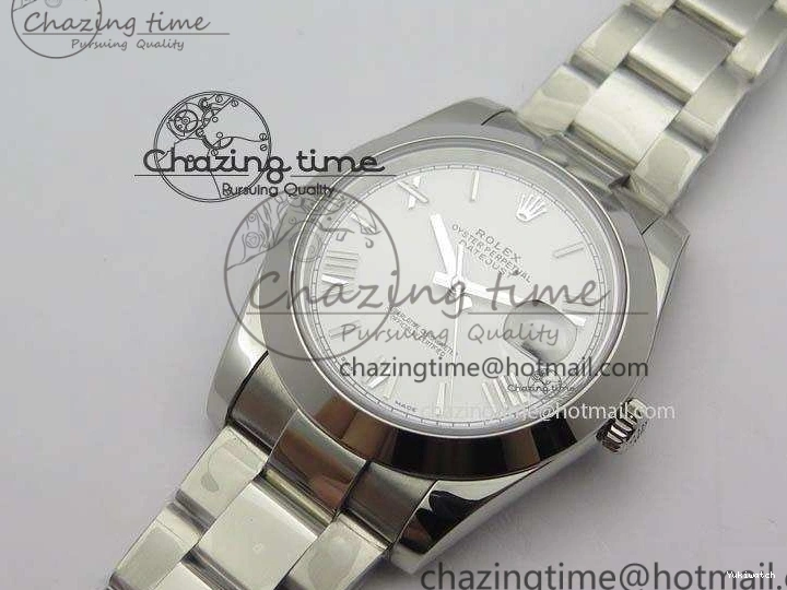 1:1 DateJust SS White Bracelet Dial Edition 41mm On Noob SS Best Roman 126300 A3235 0425